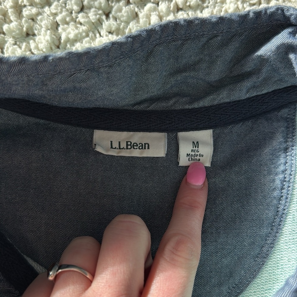 🌊 LL Bean Cotton Rugby 1/4 Button Pullover 🌊 - Picture 5 of 7